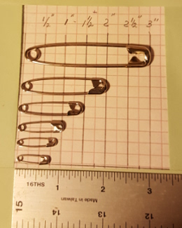 traditional black steel safety pins