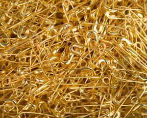 Traditional Brass Safety Pins, Gilt