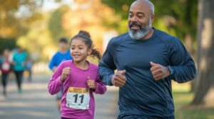 Family Running Together in Park